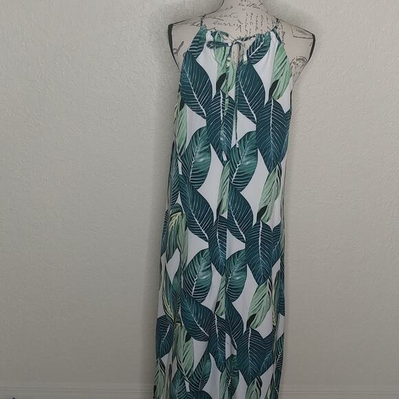 Shein Leaf Print Dress Size L (8/10) - Picture 3 of 11
